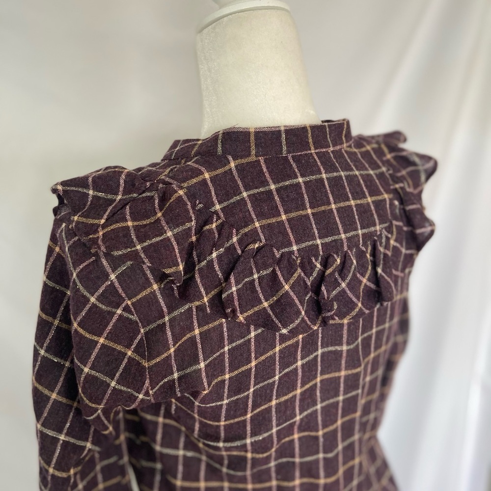 Madewell Plaid Ruffle-Front Top - Picture 7 of 12